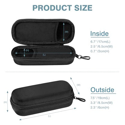 MoKo Double Eyeglass Case, Hard Shell Dual Glasses Case, Travel Sunglass Organizer with Zipper, Eyeglasses Storage Box - color: Black-rectangular