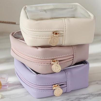 Pocmimut Clear Makeup Bag, Easy to Find Mini Makeup Bag for Purse, Travel Makeup Bag for Car, Compact Cosmetic Pouch for Daily Essentials,Pink - color: Pink, style: Mini