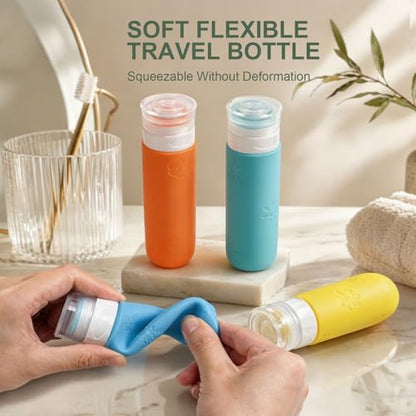 16 Pack Travel Bottles for Toiletries, Silicone TSA Approved-Containers for Toiletries, 3oz Silicone Travel Bottles Set Leak Proof Refillable Liquid, Shampoo and Conditioner Travel Toiletry Bottles - color: Green