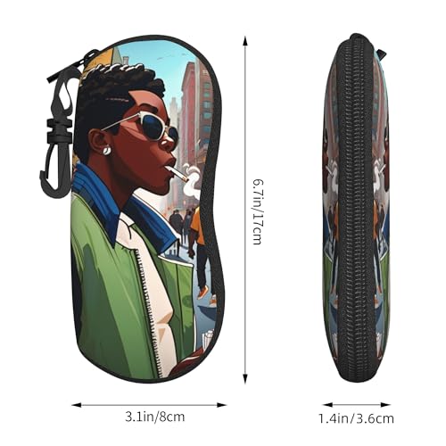 Portable Leather Glasses Case Anti-pressure Glasses Bag Coin Purse Storage Bag Suitable for Men and Women - color: E
