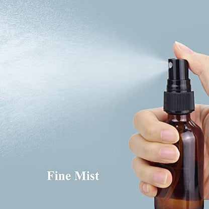 Wedama Spray Bottle, 2 oz Fine Mist Glass Spray Bottles, Little Refillable Liquid Containers for Watering Flowers Cleaning (16 Pack, Amber) - color: Amber, size: 2 Ounce (Pack of 16)