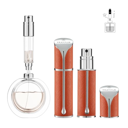 Travalo AQUA Refillable Perfume Atomizer, 5ml Travel Perfume Bottle with Easy Bottom Refill, Leak-Proof Mini Cologne Sprayer, TSA-Approved Pocket Fragrance Spray for Women & Men,1 Piece (Orange) - color: ORANGE
