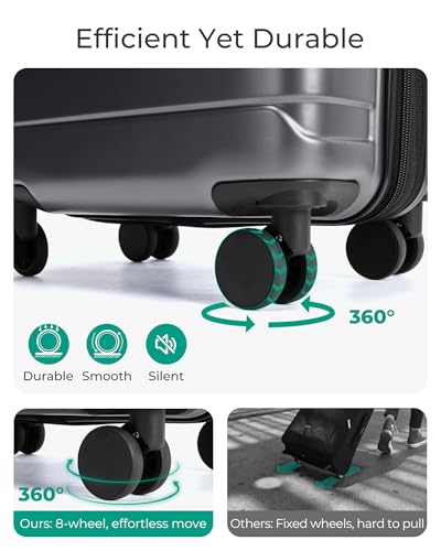 BAGSMART Carry On Luggage 22x14x9 Airline Approved with Spinner Wheels,Lightweight 20 Inch Luggage with TSA Lock,Expandable Hard Shell Carry On Suitcases for Men Women,Gray - color: Gray