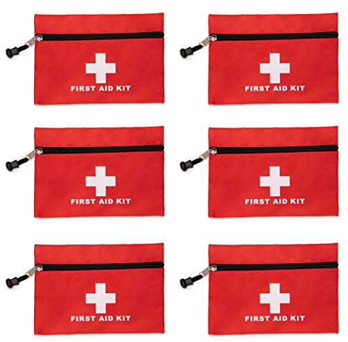 Red First Aid Bag Empty First Aid Kit Empty Waterproof First Aid Pouch Small Mini for First Aid Kits Pack Emergency Hiking Backpacking Camping Travel Car Cycling (Red, 6.3x4.3 6 Pack) - color: Red, size: 6.3x4.3 Inch (Pack of 6)
