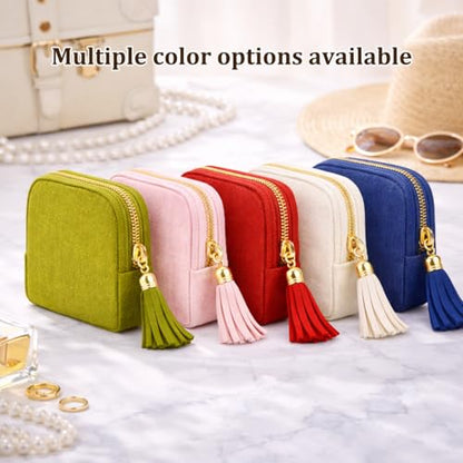 Small Travel Jewelry Pouch for Women, Compact Travel Jewelry Pouch with Layered Storage, Zippered Jewelry Travel Bag for Rings, Earrings, Bracelets, Necklaces (Olive Green) - color: Olive Green