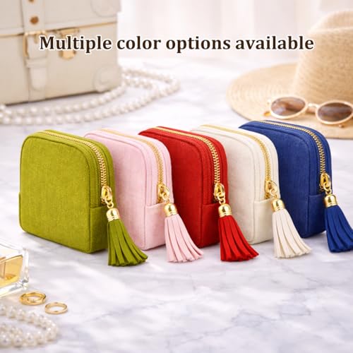 Small Travel Jewelry Pouch for Women, Compact Travel Jewelry Pouch with Layered Storage, Zippered Jewelry Travel Bag for Rings, Earrings, Bracelets, Necklaces (Ocean Blue) - color: Ocean Blue