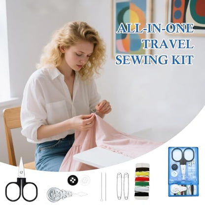TINSKY 25 Boxes Mini Travel Sewing Kit Quick Fix Sewing Kits Bulk Basic Portable Pre Threaded Needle Emergency Repair Tool for Gifts Beginner Traveler Home Hotel - color: Blue