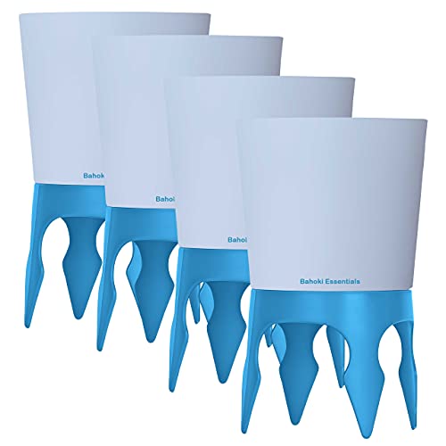 Bahoki Essentials Beach Drink Cup Holder - Sand Coaster for Beverage Bottle and Glass - Perfect to Hold Drinks, Snack, Phone, Key or Sunglasses (Blue, 4 Pack) - color: Blue