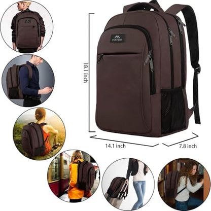 MATEIN 32L Laptop Backpack, Water Resistant School BookBag Fits 15.6 Inch Laptop Computer, Sturdy Personal Item Bag Casual Travel Daypack Carry on Underseat Luggage Backpack for Airlines, Brown - color: Tawny Brown, size: 15.6 Inch