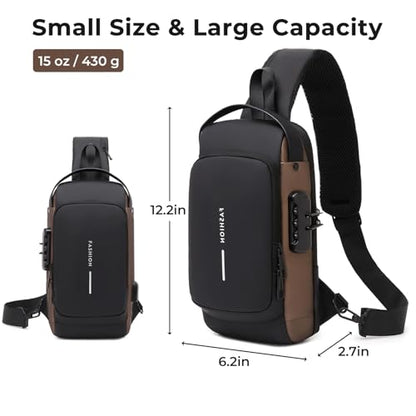 Rcrirth Sling Bag For Women | Anti Theft Crossbody Bags For Women & Men - Travel Hiking Purse Chest Bag Daypack – Black - color: Black