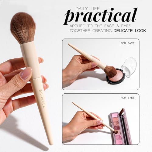 BS-MALL Professional Makeup Brush Set with Travel Case, Soft Synthetic Face & Eye Brushes for Foundation, Concealer, Powder, Blush & Eyeshadow for Beginners, Beauty Enthusiasts & Makeup Artists 18PCS - color: B-Matte
