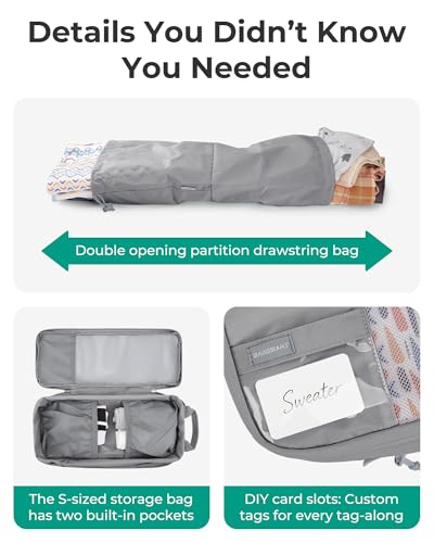 BAGSMART 6 Set /4 Set/2 Set Compression Packing Cubes for Travel, Lightweight Luggage Organizer Bags, Durable Space Saver Bags Travel Essentials - color: Storm Front Grey, size: Set of 6