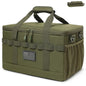 Tactical Camping Storage Bag 28L Tactical Utility Tote Bag Camping Cookware Organizer Trunk Organizer - color: Army Green