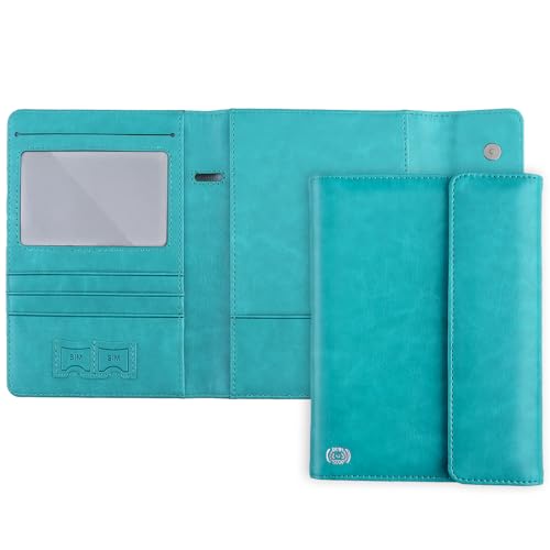 WALNEW RFID Passport Holder Travel Organizer, Fits International Driving Permit (IDP), PU Leather Document Holder for One Passport, Stylish Travel Accessory, Blue - color: Blue