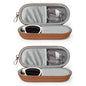 Double Eyeglasses Case, Dual Glasses Sunglasses Organizer with Zipper Closure, Eyewear Storage Box for Men Women Travel - color: Brown-2pack