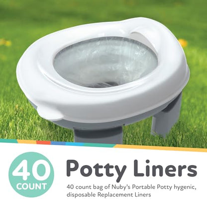 Nuby Portable Potty Replacement Liners - Disposable Potty Liners - Toddler Potty Training Essentials - 40 Count - style: Potty Replacement Liners (Pack of 40)