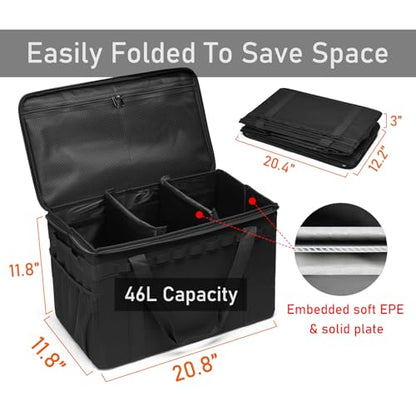 Tactical Camping Storage Bag - 46L Utility Tote Bag Trunk Organizer (Black) - color: Black