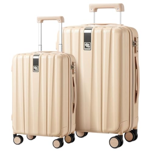 Hanke 20/29 Inch Carry On Luggage Sets 2 Piece Hard Shell Suitcases with Spinner Wheels Extra Large Travel Luggage Rolling Suitcase for Travel Nestable Storage（Cuba Sand） - color: Cuba Sand, size: 2 Piece Set（20/29）