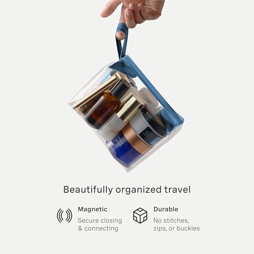 Cadence Parcel - Clear Kit with Magnetic Closure - Durable and Leak-Resistant Travel Toiletry Kit - Large Cove Parcel - color: Cove, size: Large