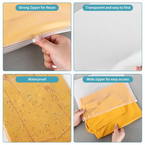 25 Pcs 13x10 Inch Frosted Resealable Clothing Bags - 3 Mil Heavy-Duty Plastic Packaging for Apparel Storage | Travel & Small Business Organizer for Shirts, Delicate Garments-No Vent Holes - size: 25Pcs-13x10 Inch