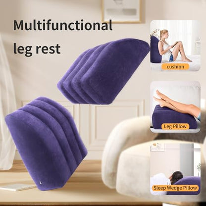 Leg Elevation Pillow, Inflatable Wedge Pillows for Sleeping, Knee Pillow for Legs Relax Muscles and Comfort Reduce Swelling,Injury,Recovery