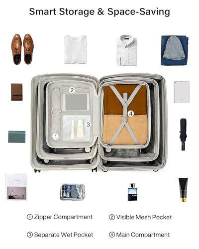 Hanke Expandable Hard Shell Luggage Sets 3 Pieces, 20/24 / 28 Inch Luggage Sets with Spinner Wheels, Durable PC Hardside Rolling Suitcase with TSA Lock for Travel (20/24/28 Inch, Smoke White) - color: Smoke White, size: Expandable 3-Piece Set(20/24/28)