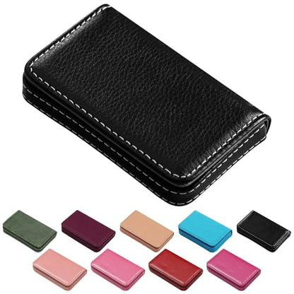 Business Credit Card Holders, Magnetic Sealing Anti Drop, PU Leather Debit Card Protector Organizer Case (Shiny Black) - color: Shiny Black