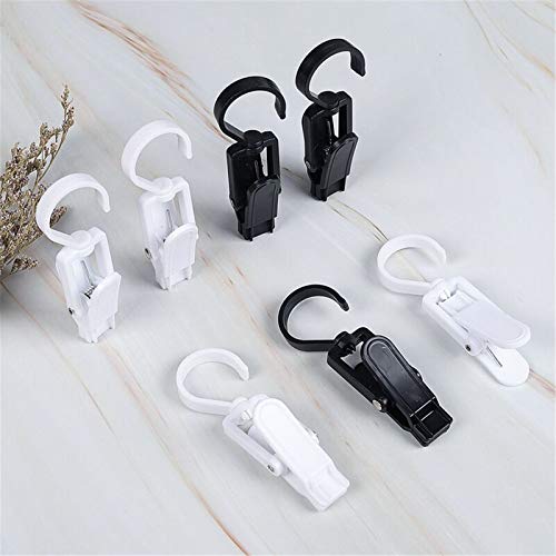 10 PCS Super Strong Plastic Swivel Hanging Hooks Home Swivel Laundry Clips Curtain Clips Clothes Pins Beach Towel Clips, 4.3inch, Black - color: Black
