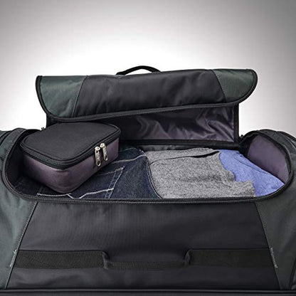 Samsonite Andante 2 Wheeled Duffel Bag – 32-Inch Durable Rolling Luggage with Inline Skate Wheels, Push-Button Handle & Spacious Compartments – Travel-Friendly and Lightweight - All Black - color: All Black, size: 32-Inch
