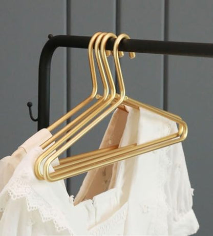 Premium Matte Gold Aluminum Coat Hangers 100 Piece Set, 16.5” Extra Smooth & Durable Metal Shirt Dress Hanger,Aluminum Alloy Hanger,Clothing Support,Clothing Hang - style: Golden Elegant Hangers（100）