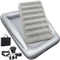 Inflatable Kids Travel Bed Toddler Air Mattress Set,Portable Blow Up Mattress Sleeping Bed Cot with Bed Rails and Electric Pump Ideal for Road Trip - color: Grey