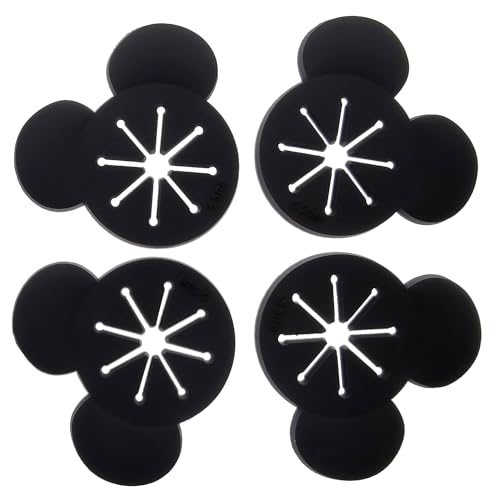Cooplay 20PCS Sock Rings, Clips, Holders Locks Washing Sorters Laundry Storage Organization for Washing and Dryer Machine, Soft Rubber Keepers, Black Mouse/Bear and White Cat Pattern