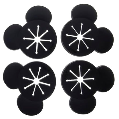 Cooplay 20PCS Sock Rings, Clips, Holders Locks Washing Sorters Laundry Storage Organization for Washing and Dryer Machine, Soft Rubber Keepers, Black Mouse/Bear and White Cat Pattern