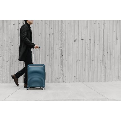 Framelock Max 29" Large Checked Hardshell Zipperless Luggage - Highly Secure Integrated Eazylock™ Mechanism - RightHeight™ Adjustable Handle - 360° Spinner Wheels - Airline Approved - Emerald Teal - color: Blue, size: Large Spinner