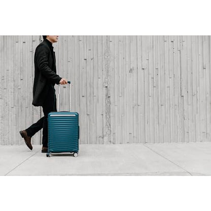Framelock Max 29" Large Checked Hardshell Zipperless Luggage - Highly Secure Integrated Eazylock™ Mechanism - RightHeight™ Adjustable Handle - 360° Spinner Wheels - Airline Approved - Emerald Teal - color: Blue, size: Large Spinner