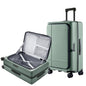 NINETYGO Medium Checked Luggage 25 Inch, Flat Top Opening Check In Luggage with Cup Holder, Expandable, Lightweight PC Hard Shell, TSA Lock, 360° Spinner Wheels (Creamy Matcha Tea) - color: 05-Creamy Matcha Tea, size: Checked 25-Inch (Top Opening, 72L)