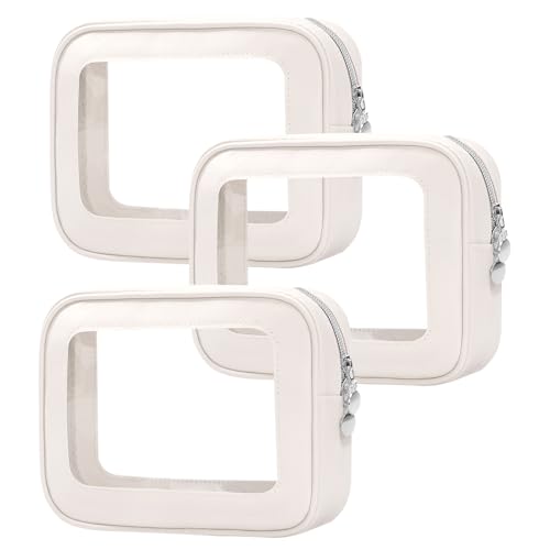 3PCS Diaper Bag Organizer Pouch Set，Clear Organizer Bags,TSA Approved Toiletry Bag,Clear Waterproof Cosmetic Bags with Zipper,Purse Organizer Pouches,Travel Organizer Bags for Woman and Kids - color: White, size: 3PCS