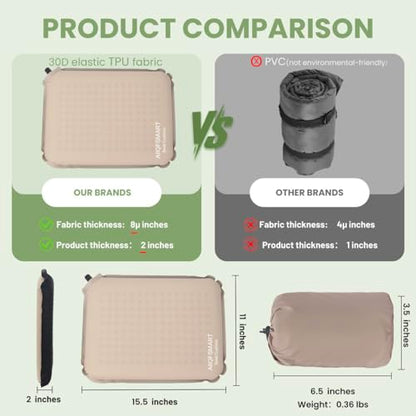 Self-Inflating Stadium Seat Cushion, Portable Pad for Airplane Travel