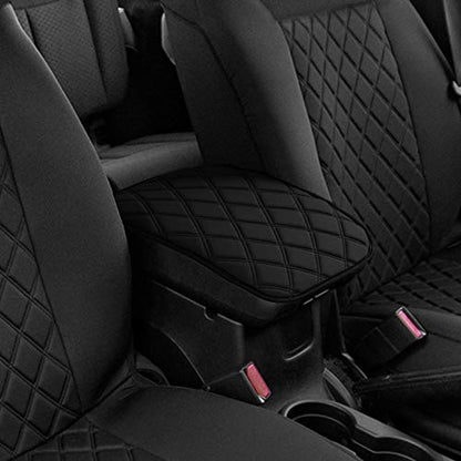 FH Group Neosupreme Black Diamond Pattern Center Console Pad – Water-Resistant Armrest Cover Protector for Cars, SUVs & Trucks - color: Black, style: Console Cover (Diamond)