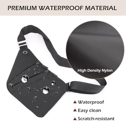Anti Theft Crossbody Bags for Women Men, Multi-Pocket Shoulder Bag, Slim Sling Bags with 2 RFID Blocking Card - color: Right Shoulder-green