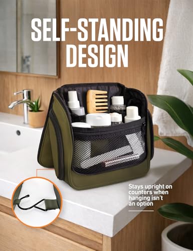 VENTURE 4TH Hanging Travel Toiletry Bag for Women & Men – Large Toiletry Organizer with 18 Compartments, Removable TSA Pouch, Travel Wash Bag for Toiletries, Makeup & Shaving Kit (Dark Green) - color: Dark Green
