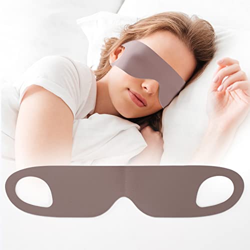 FRESHME Ear Hanging Sleep Mask - Side Sleeper Comfy Blindfold for Sleeping With Elastic Strap, Blockout Brown Eye Shade, Lightweight Breathable Cover for Nap, Travel, Yoga - color: Brown