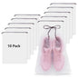 Waterproof Shoe Bags for Travel - 15.7x11.8 Inches Drawstring Bags Organizers (10 Pack), Clear Waterproof Bag Travel Essentials for Men & Women, Shoe Bags for Storage (Packing, Gym, Luggage Storage)