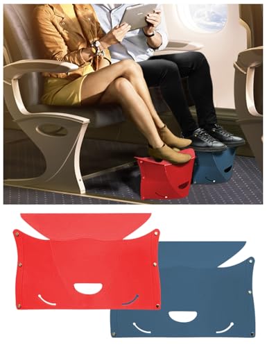 Fizzest Travel Foot Rest for Airplane Long Flights，Plane Footrest Hammock，Feet Leg Rest for Air Travel，Airplane Foot Hammock for Adults，Two Pieces