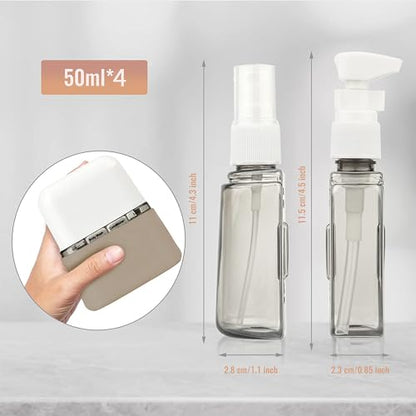 Bpluma Travel Bottles, Leak Proof Containers For Toiletries TSA Approved Airplane Accessories Kits For Liquid With Labels - color: Pack of 4 - Brown