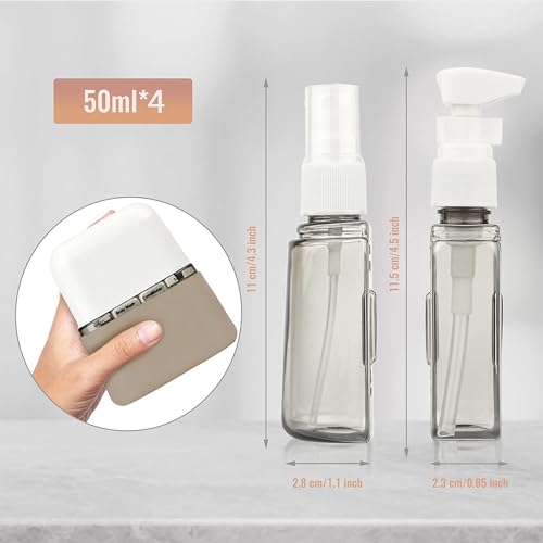 Bpluma Travel Bottles, Leak Proof Containers For Toiletries TSA Approved Airplane Accessories Kits For Liquid With Labels - color: Pack of 4 - Brown