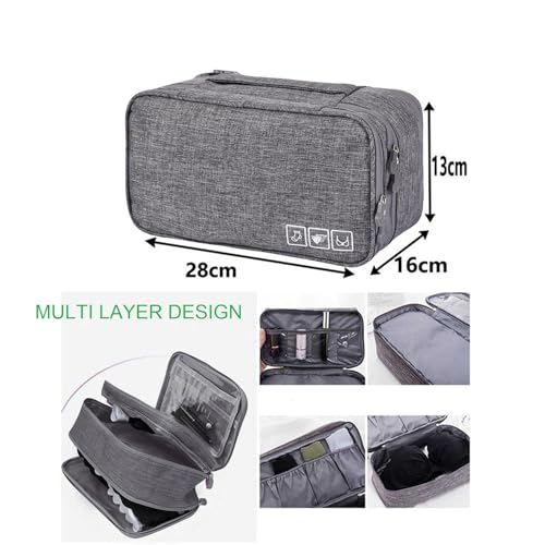 Travel Underwear Organizer Bag Portable Bra Socks Lingerie Cosmetic Storage Bag Travel Essentials Packing Cubes,Grey - color: Grey A#