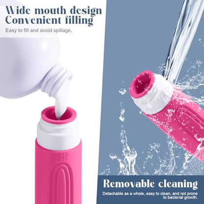 Travel Bottles for Toiletries, 3oz TSA Approved Travel Size Toiletries, Silicone Leak-Proof Refillable Containers, Squeezable Liquid Essentials Bottles W/Clear Bag (RED) - color: RED