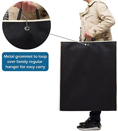 MISSLO Gusseted 60" Suit Dress Garment Bag with Clear Window Zipper Pocket Long Garment Cover (Black) - color: Black, size: 60 inch