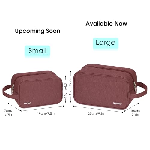 Narwey Travel Toiletry Bag for Women Traveling Dopp Kit Travel Bag for Toiletries Cosmetic Bag Makeup Bag Medicine Bag for Traveling (Jujube Red) - color: A-Jujube Red